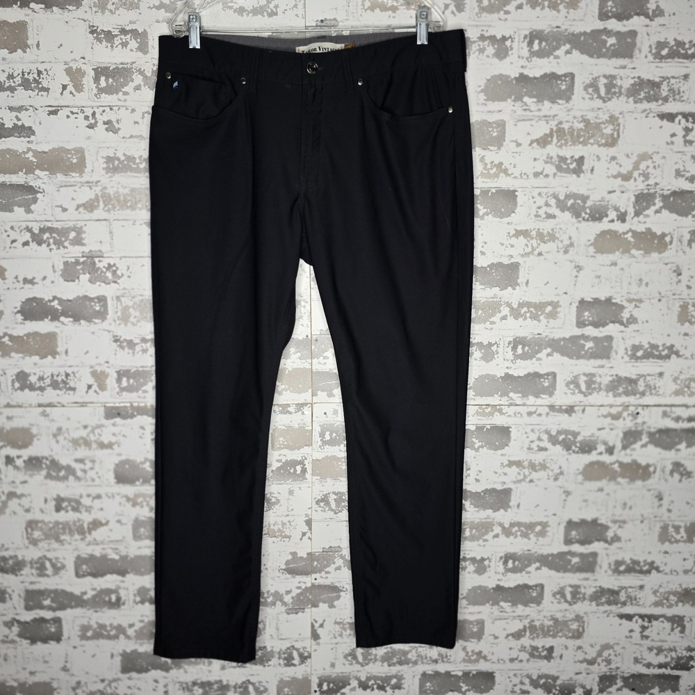 Tailor Vintage Pants Mens 36x30 Black Luxe Performance Slim Fit New Canaan Chino